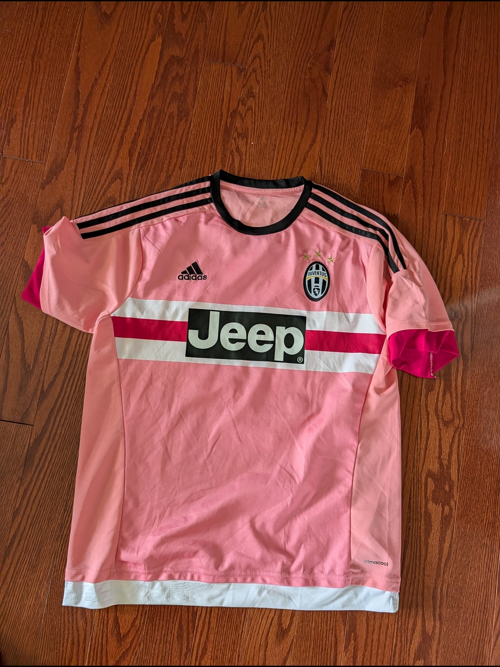 Vintage Rare Adidas Juventus Pink Jeep Logo Soccer Jersey